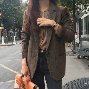 Brown tweed blazer vintage